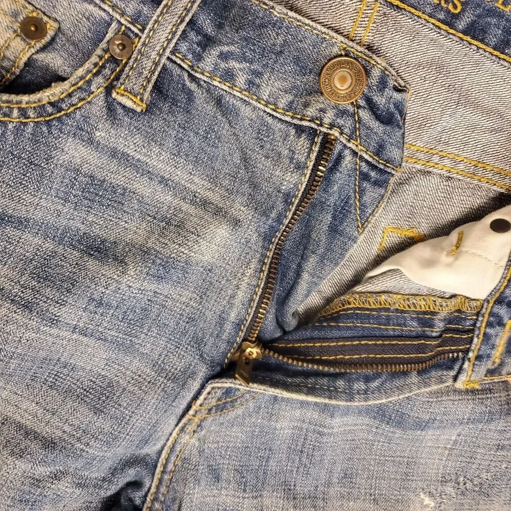 American Eagle Outfitters Original Boot Mens Jeans Distressed Denim Fits 34x30*